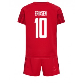 Danmark Christian Eriksen #10 Hemmakläder Barn VM 2022 Kortärmad (+ Korta byxor)